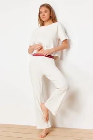 Ribbed Knitted Pajama Set