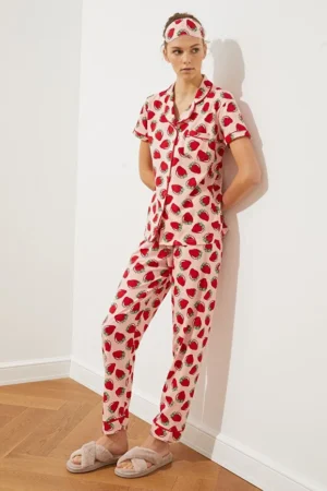 Strawberry Pattern Pajama Set