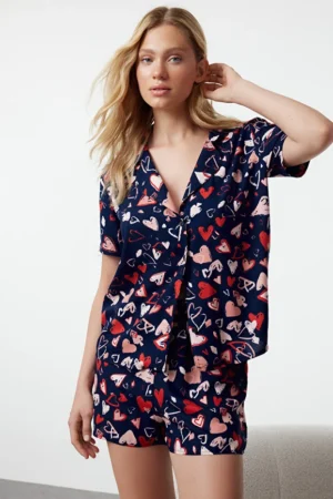 Navy Blue-Multicolor Pajama Set