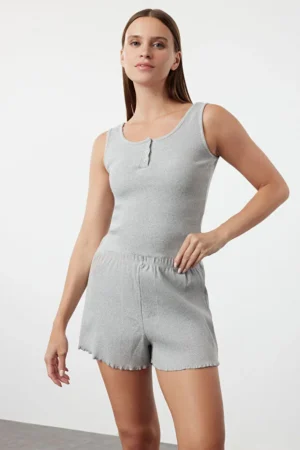 Ribbed Cotton Pajama Set
