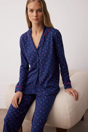 100% Cotton Heart Pajama Set
