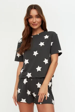 Star Pattern Shorts Pajama Set