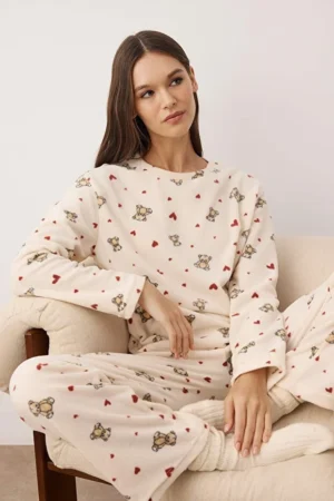 Teddy Bear Winter Fleece Pajama Set