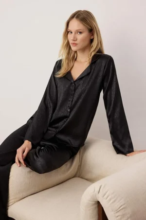 Leopard Satin Pajamas Set
