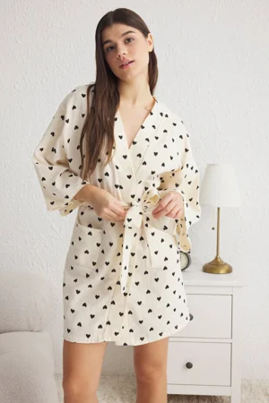 Belted Cotton Muslin Robe
