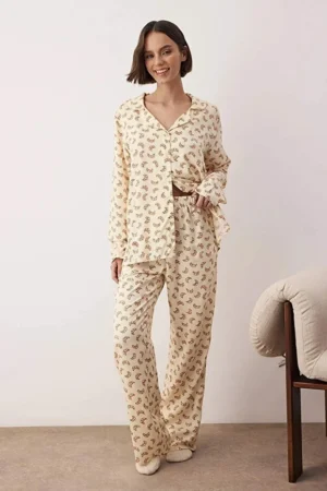 Croissant Printed Pajama Set