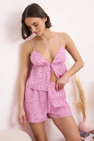 Floral Lined Pajama Set
